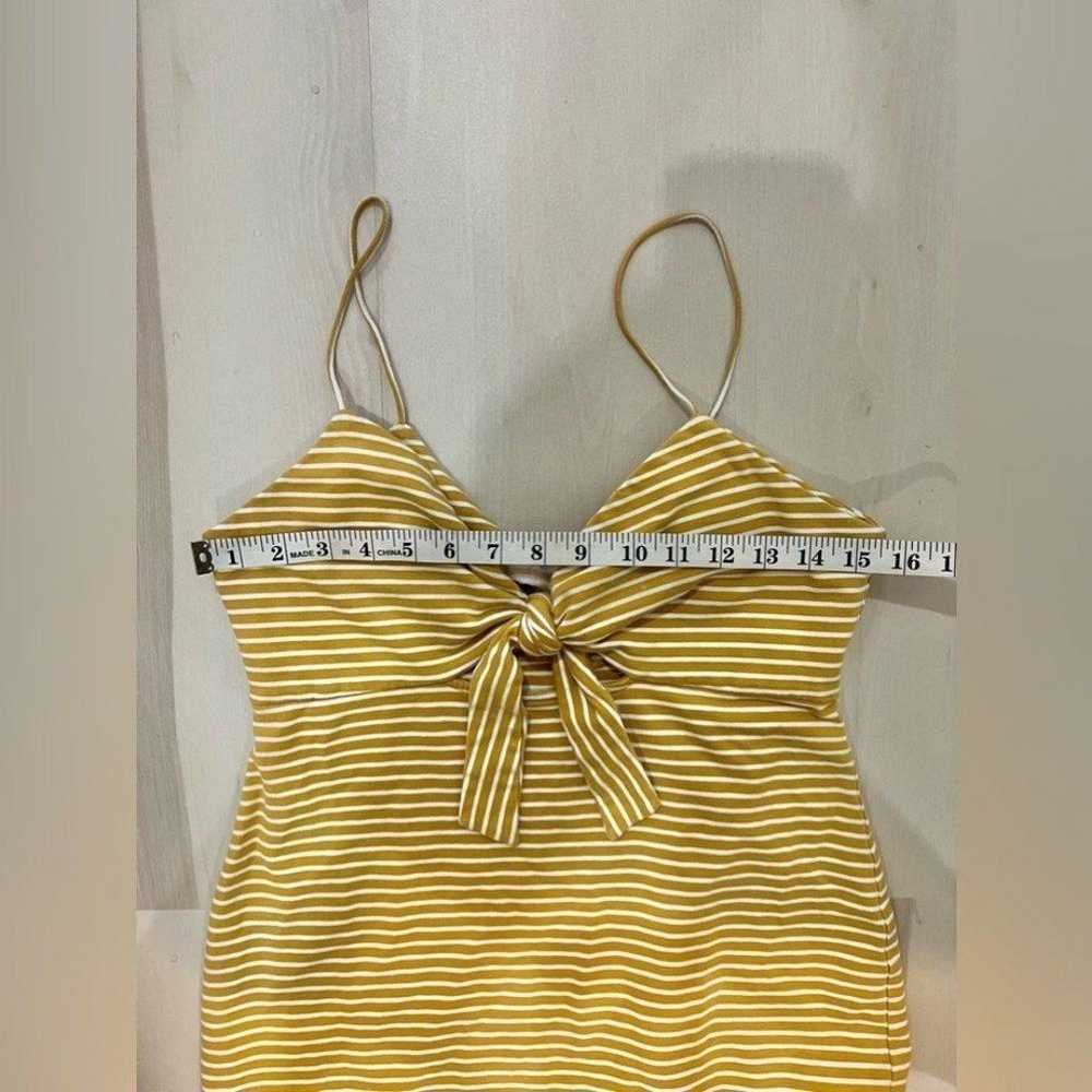 Saylor Doris Yellow White Striped Midi Dress in M… - image 9