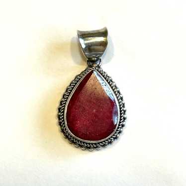 Vintage Samuel J Benham BJC Sterling Silver Ruby … - image 1