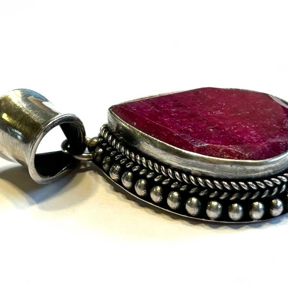 Vintage Samuel J Benham BJC Sterling Silver Ruby … - image 2