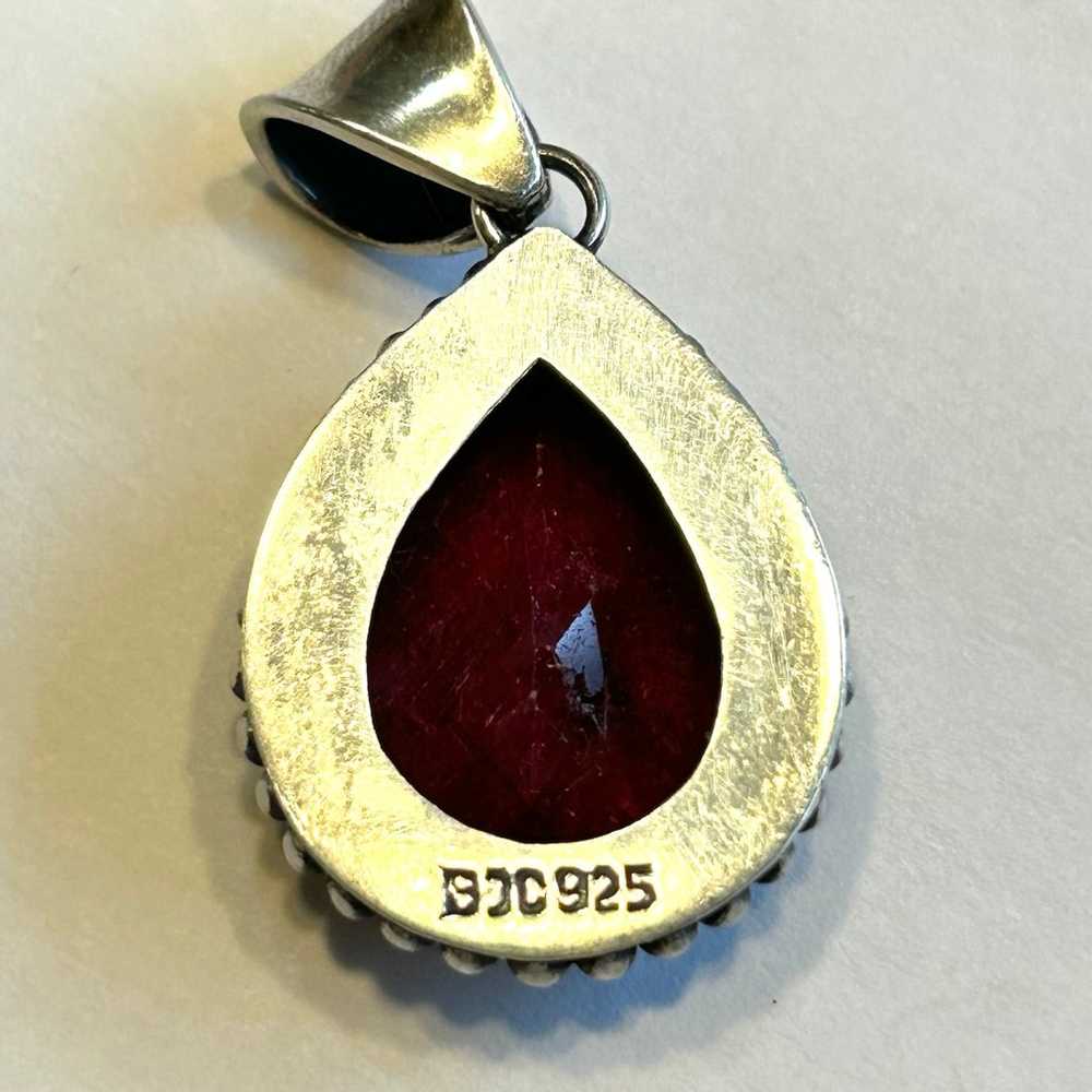 Vintage Samuel J Benham BJC Sterling Silver Ruby … - image 3