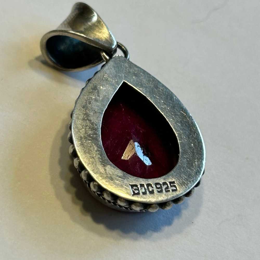 Vintage Samuel J Benham BJC Sterling Silver Ruby … - image 4