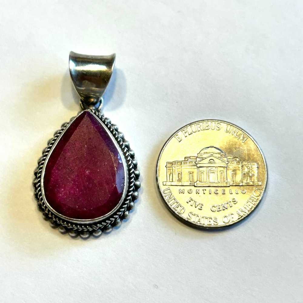 Vintage Samuel J Benham BJC Sterling Silver Ruby … - image 5