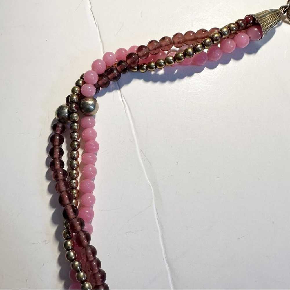 Vintage Sandra David Beaded Strand Necklace Mauve… - image 8