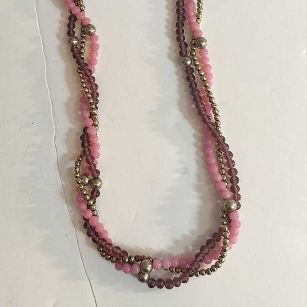 Vintage Sandra David Beaded Strand Necklace Mauve… - image 9