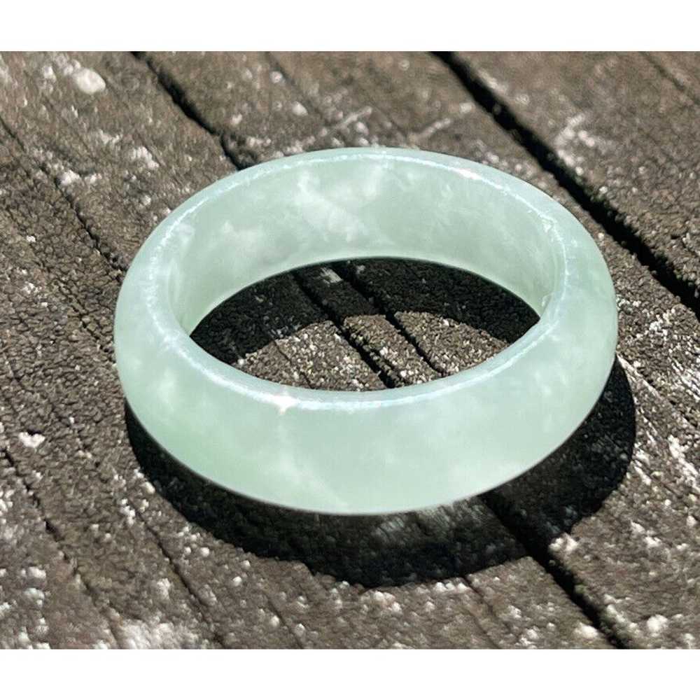 Jade Ring Band Carved Estate Size 7 - image 3