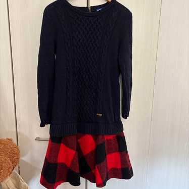 Burberry Blue Label Navy Cable Knit Check Dress S… - image 1