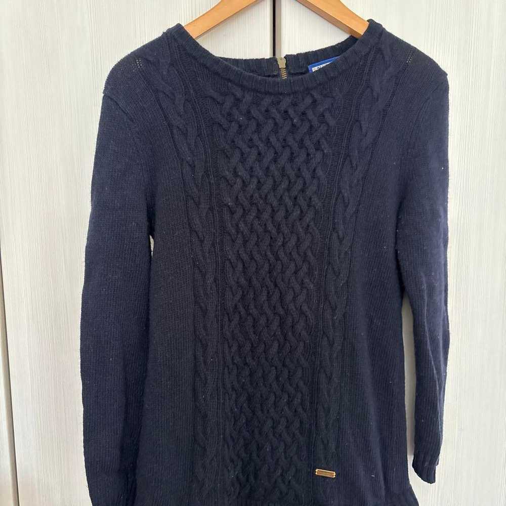 Burberry Blue Label Navy Cable Knit Check Dress S… - image 2