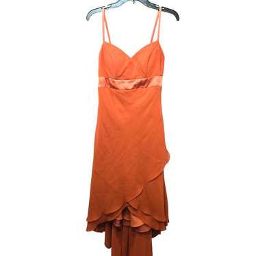 DaVinci Bridal Orange Chiffon High Low Sweetheart 