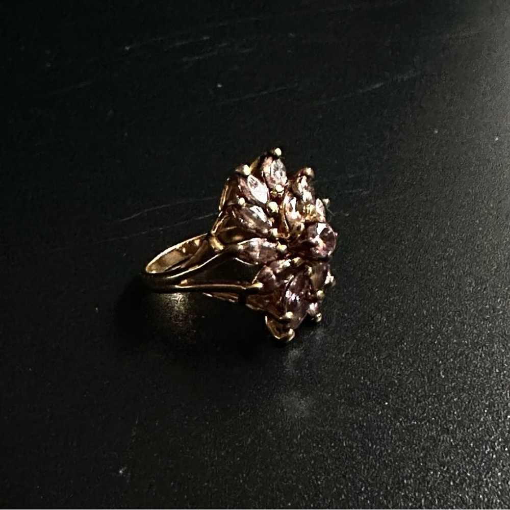 Vintage Pink Amethyst Crystal Ring - image 7