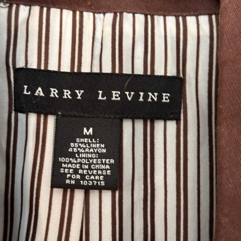 Brand Larry Levine Vintage Y2K Dark Brown Linen B… - image 7