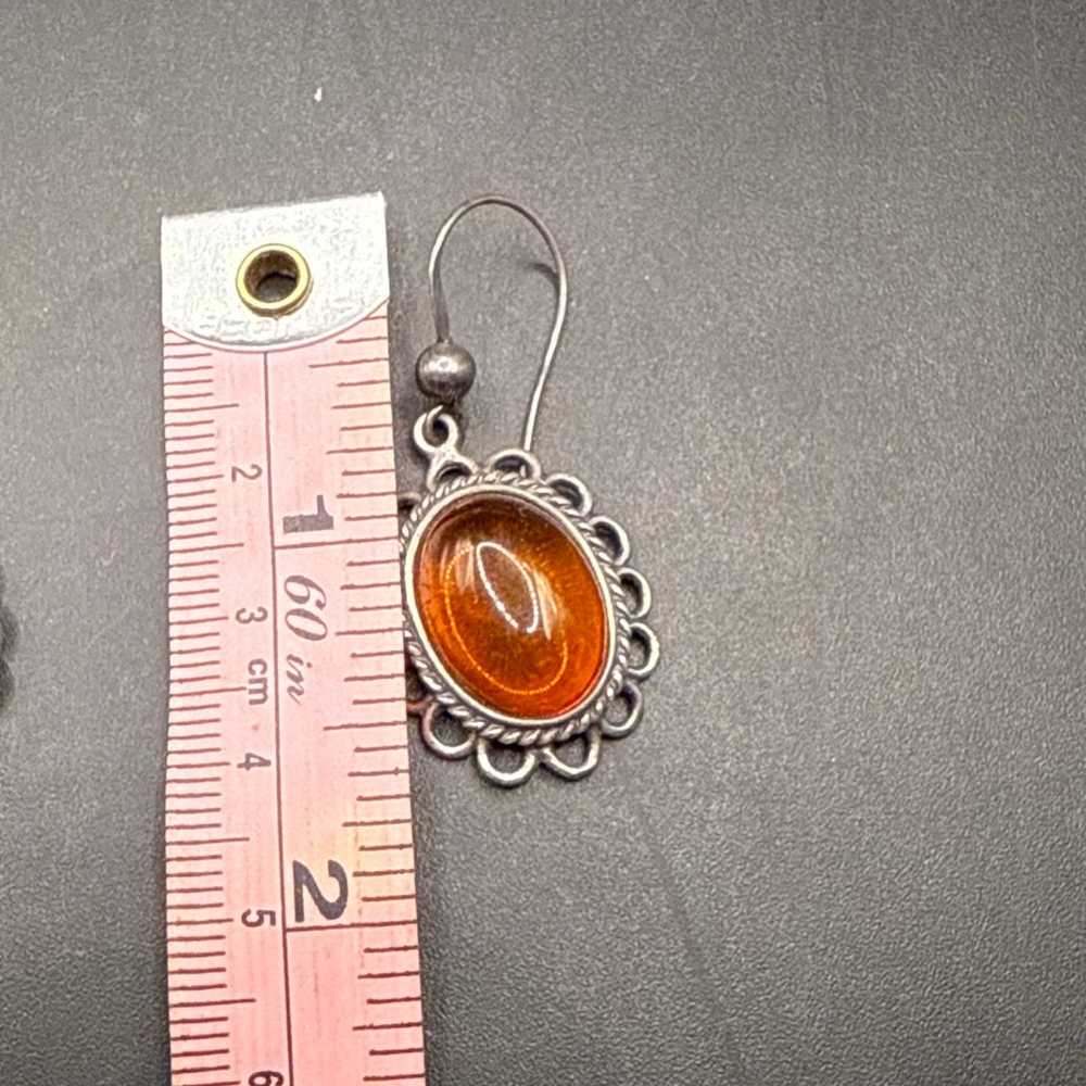 Vintage Carnelian Solid 925 Sterling Silver Earri… - image 5