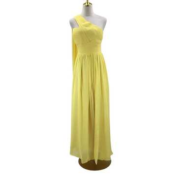 FORMAL SZ 14 XL Yellow Pleated One-Shoulder Party… - image 1