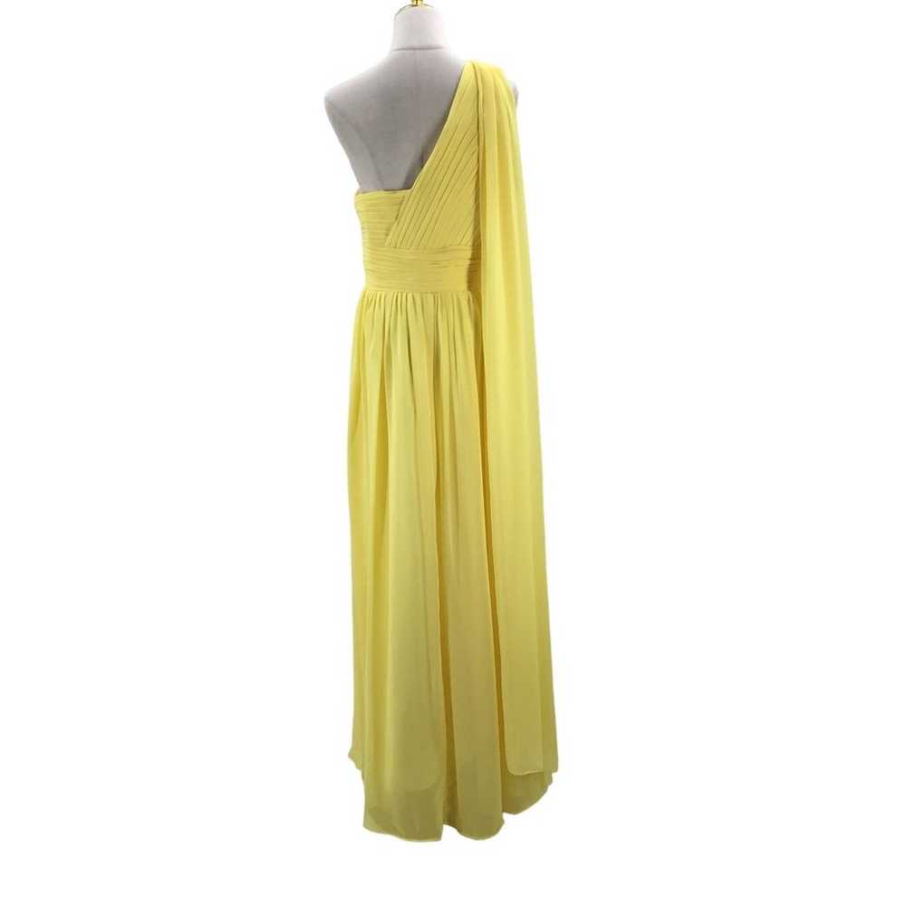 FORMAL SZ 14 XL Yellow Pleated One-Shoulder Party… - image 2