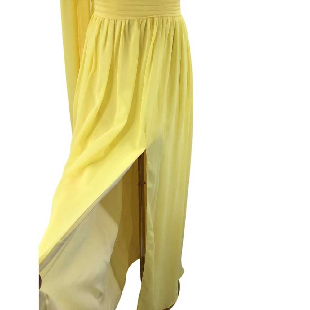 FORMAL SZ 14 XL Yellow Pleated One-Shoulder Party… - image 4