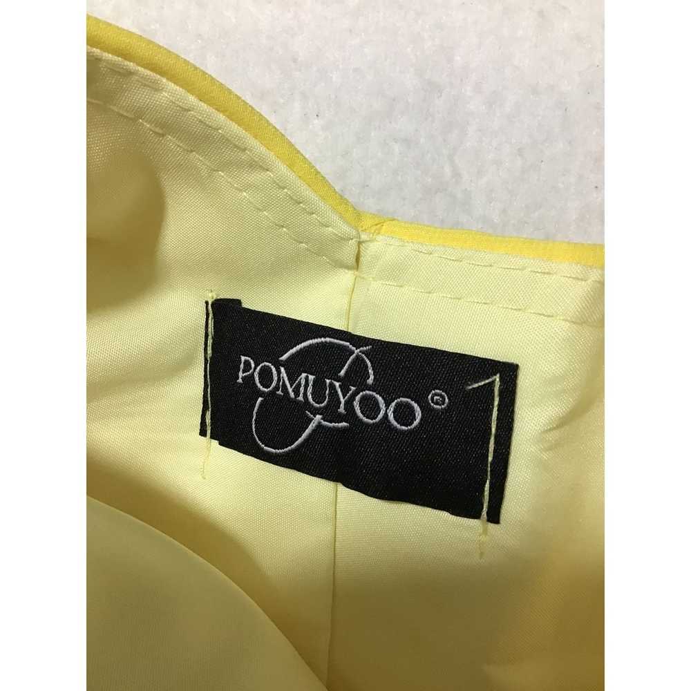 FORMAL SZ 14 XL Yellow Pleated One-Shoulder Party… - image 7