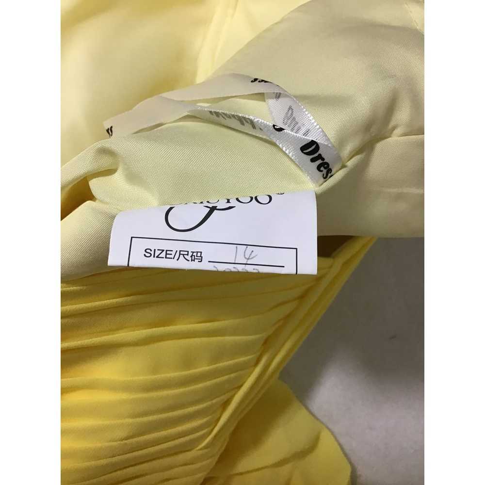 FORMAL SZ 14 XL Yellow Pleated One-Shoulder Party… - image 8