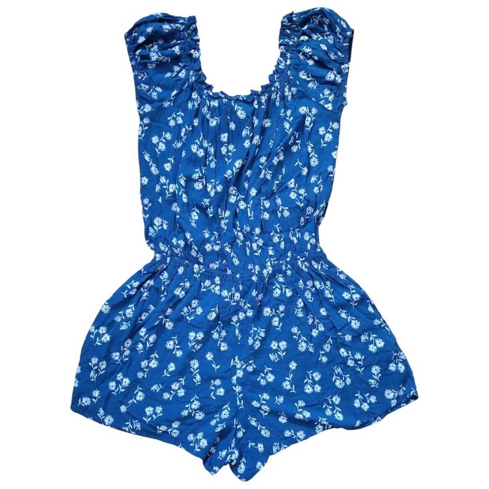 Kate Spade Blue/White Floral Romper | Size M - image 2