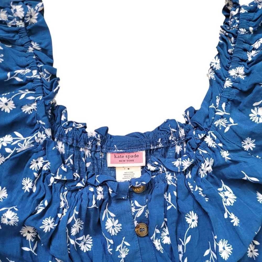 Kate Spade Blue/White Floral Romper | Size M - image 3