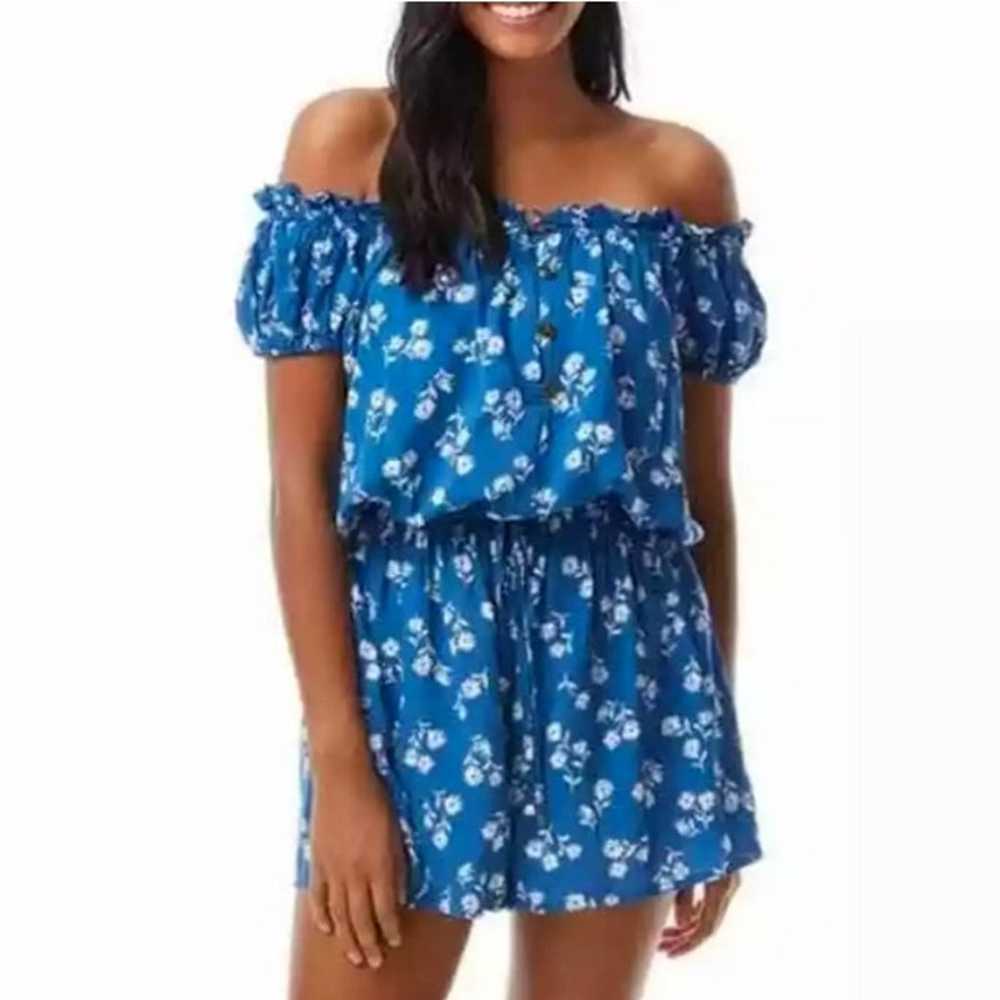 Kate Spade Blue/White Floral Romper | Size M - image 5