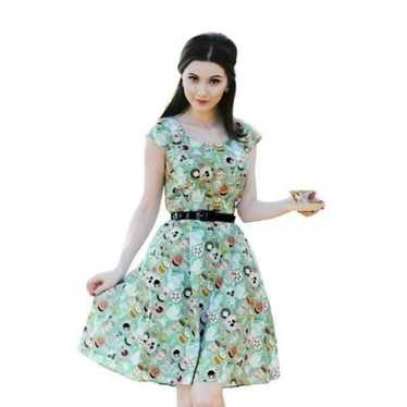 Retrolicious 50s Mad Tea Party Dress in Green - image 1