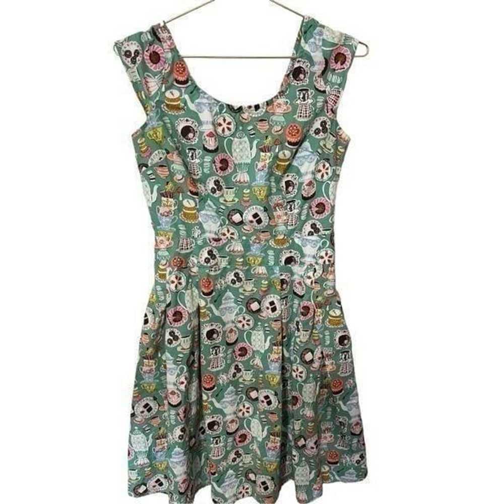 Retrolicious 50s Mad Tea Party Dress in Green - image 4