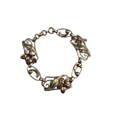 Carl Art Vintage Sterling Silver Vermeil Bracelet… - image 1