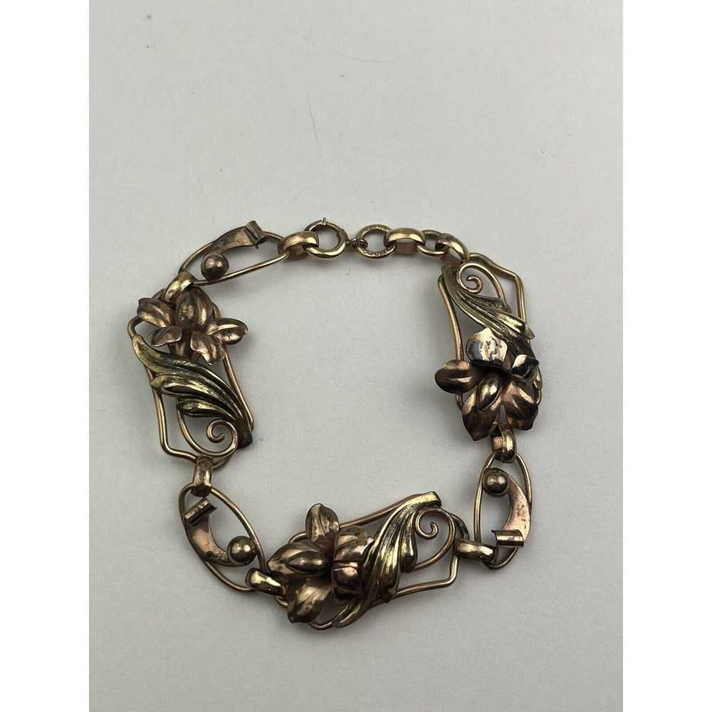 Carl Art Vintage Sterling Silver Vermeil Bracelet… - image 3