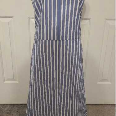 Women's Karl Lagerfeld Blue & White Striped Dress… - image 1