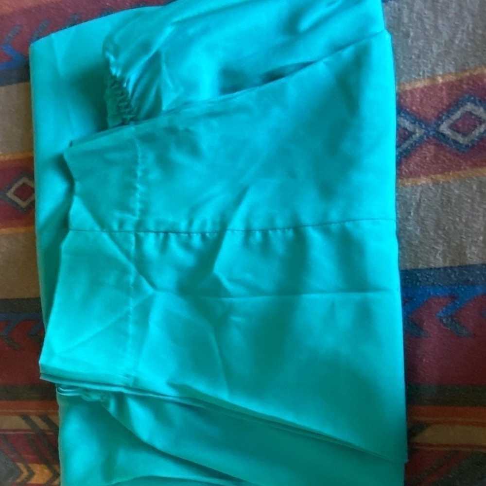 Embroidered Georgette Turquoise Suit - image 3