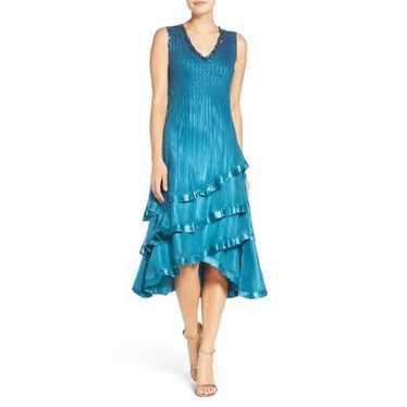 Komarov Dress Gown Sz Large Midi Crinkle Charmeus… - image 1