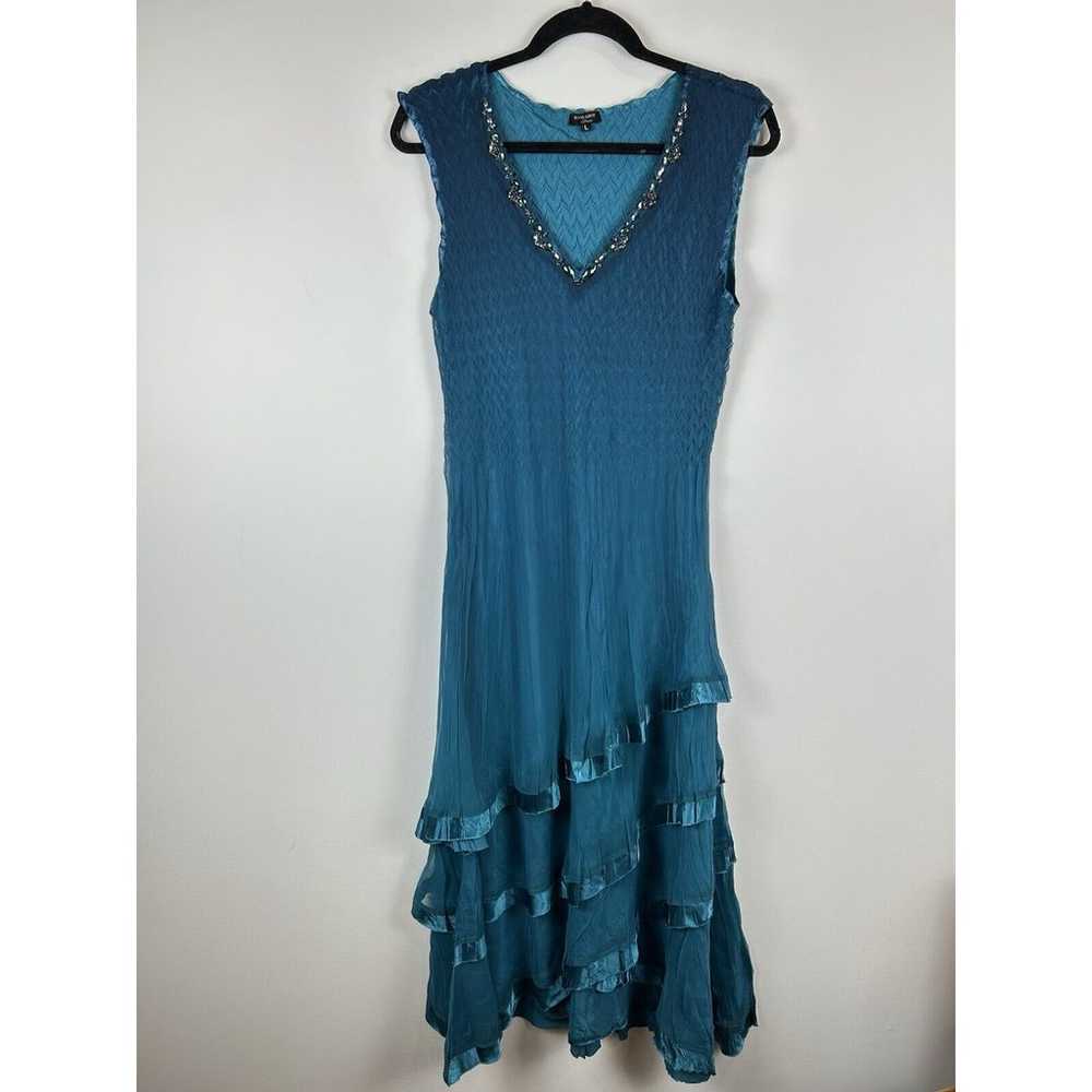 Komarov Dress Gown Sz Large Midi Crinkle Charmeus… - image 2