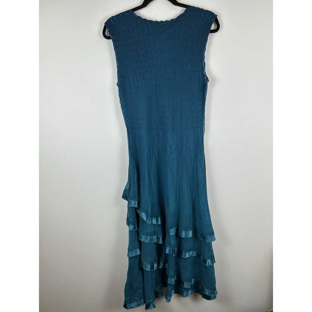 Komarov Dress Gown Sz Large Midi Crinkle Charmeus… - image 6