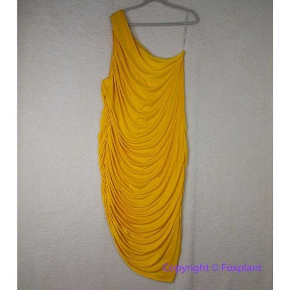 New! Eloquii Ruched One Shoulder Dress yellow ruc… - image 1