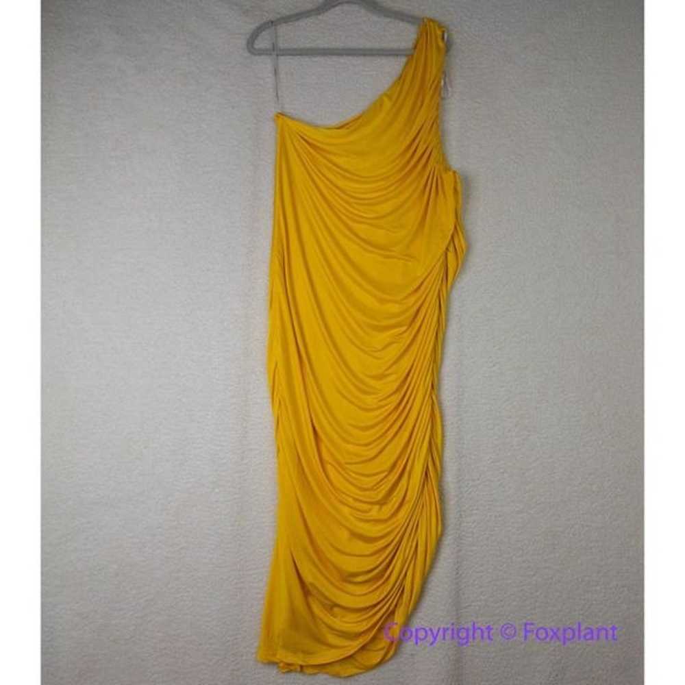 New! Eloquii Ruched One Shoulder Dress yellow ruc… - image 7