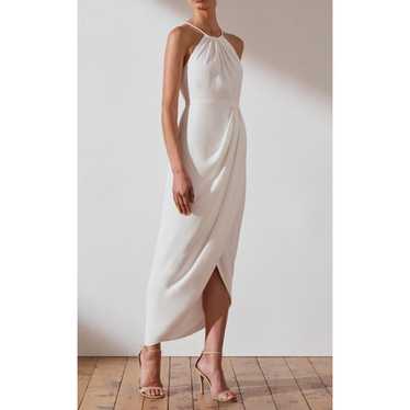 Shona Joy Core High Neck Ruched Dress Ivory Women… - image 1