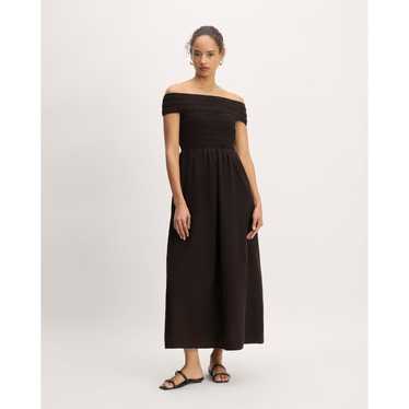 EVERLANE The Gauze Off-the-Shoulder Dress M Black… - image 1