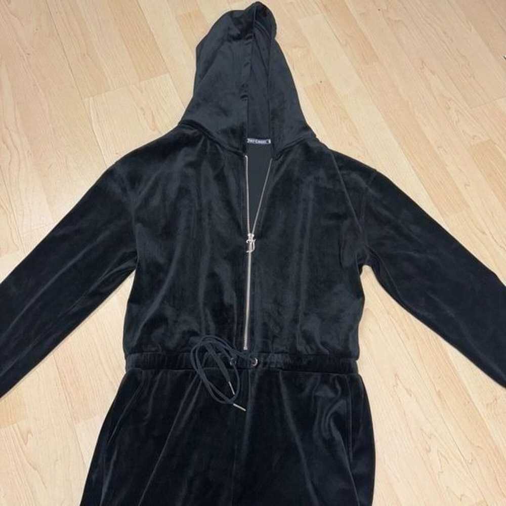 Vintage Juicy Couture Hoodie Jumpsuit Black Velou… - image 2