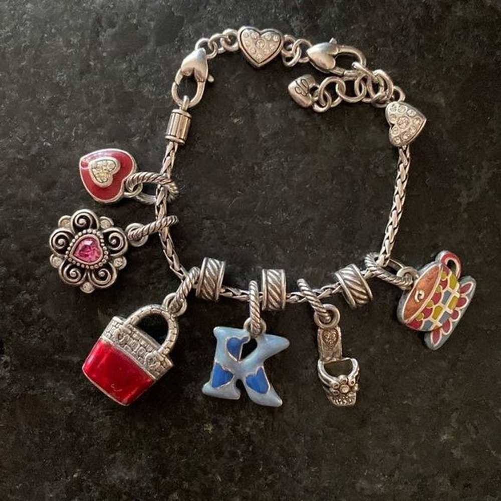 Brighton vintage K silver and charm bracelet with… - image 1