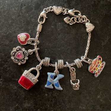 Brighton vintage K silver and charm bracelet with… - image 1