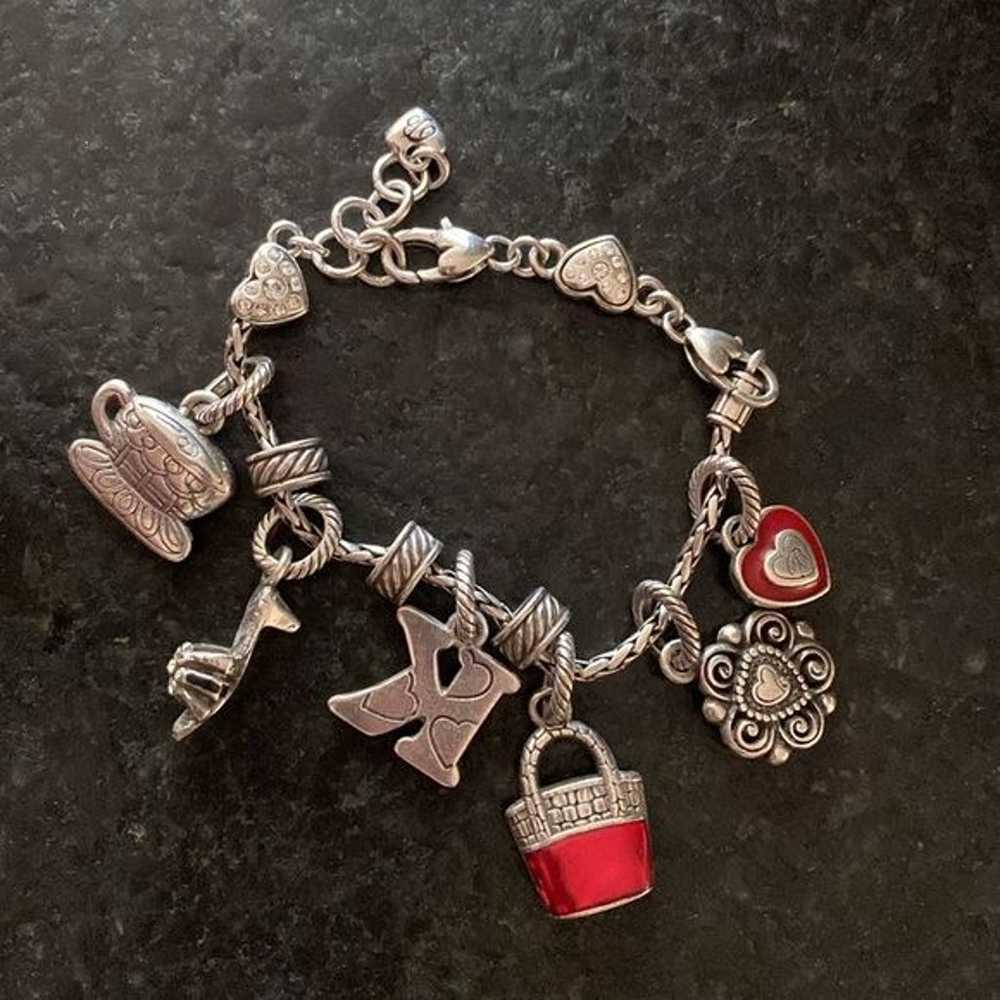 Brighton vintage K silver and charm bracelet with… - image 2