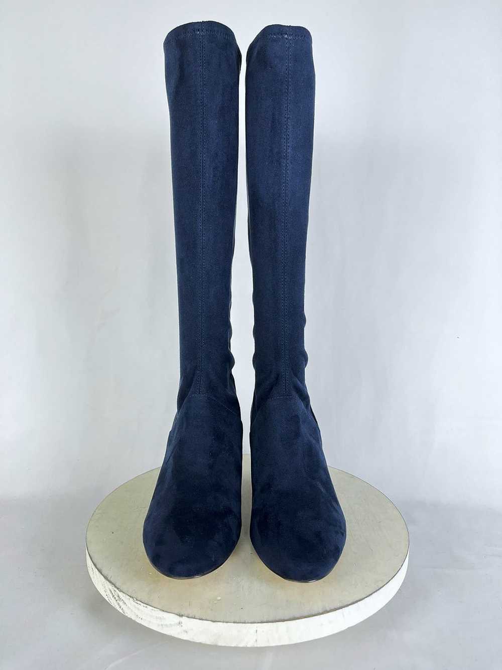 Boden Size 10.5 (42) Navy Blue Faux Suede Boots N… - image 2