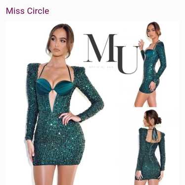 Melina Emerald Green Long Sleeve Sequin Dress