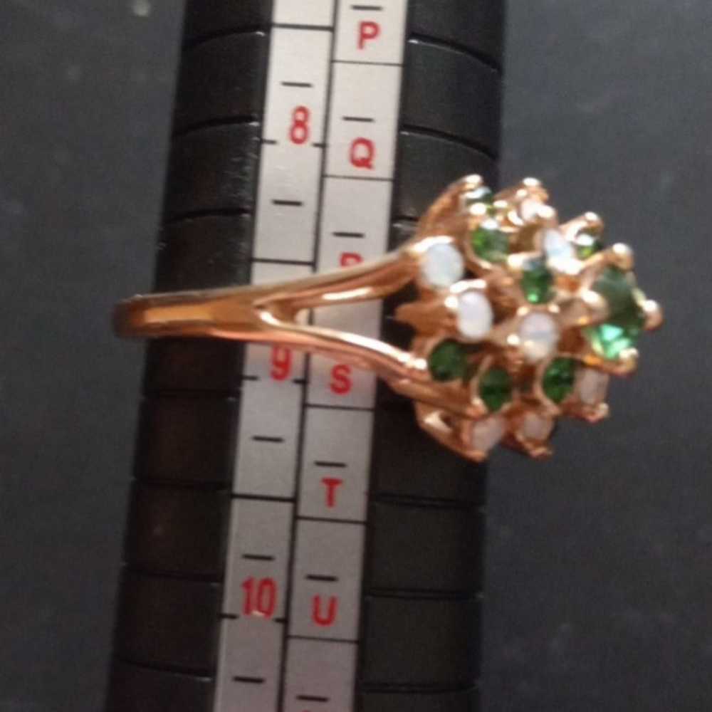 Vtg Estate Marked HGE 18k Gold Ring Lot of 3 Jade… - image 5