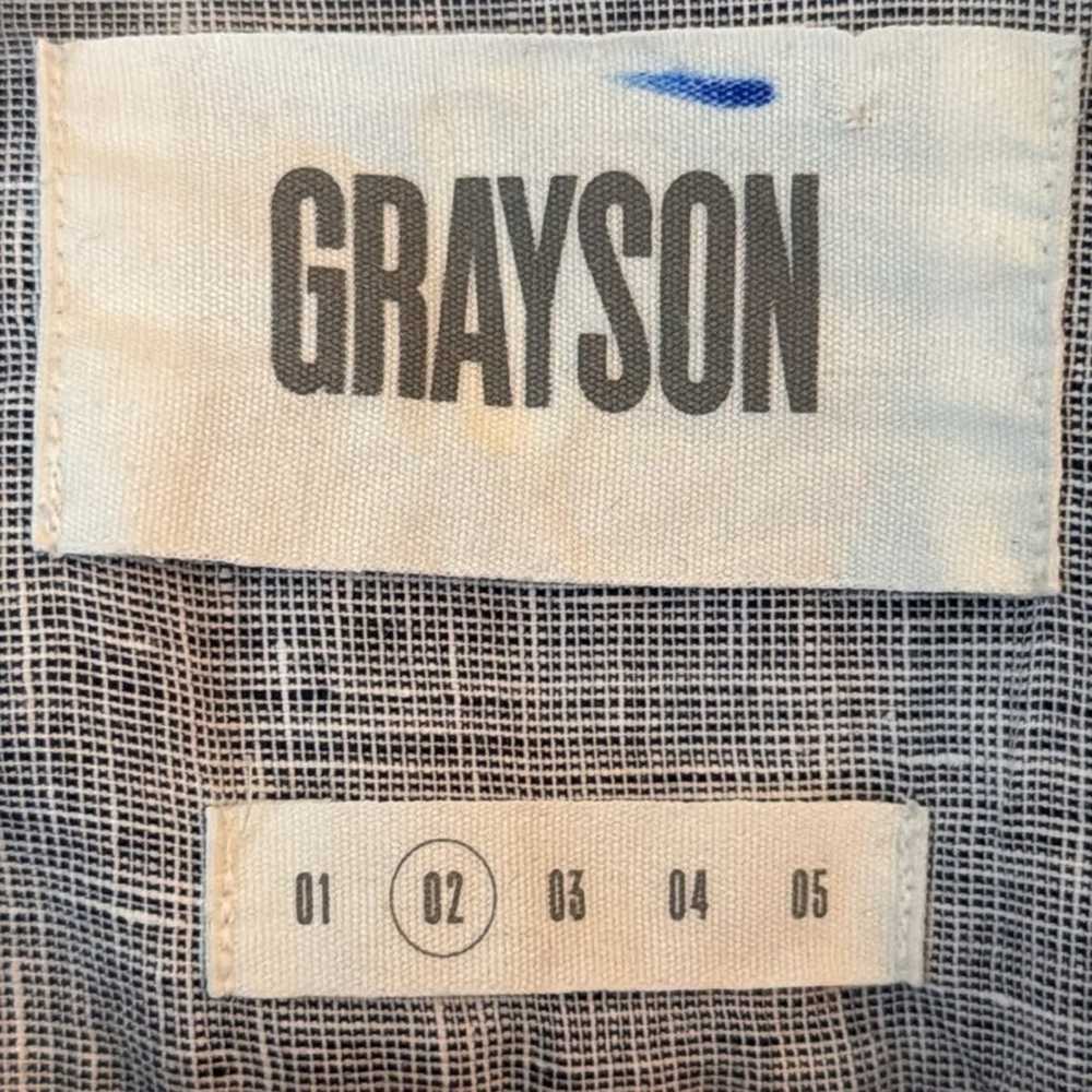 Grayson Anthropologie The Hero Gray Linen Button … - image 3