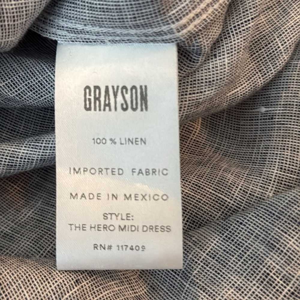 Grayson Anthropologie The Hero Gray Linen Button … - image 4