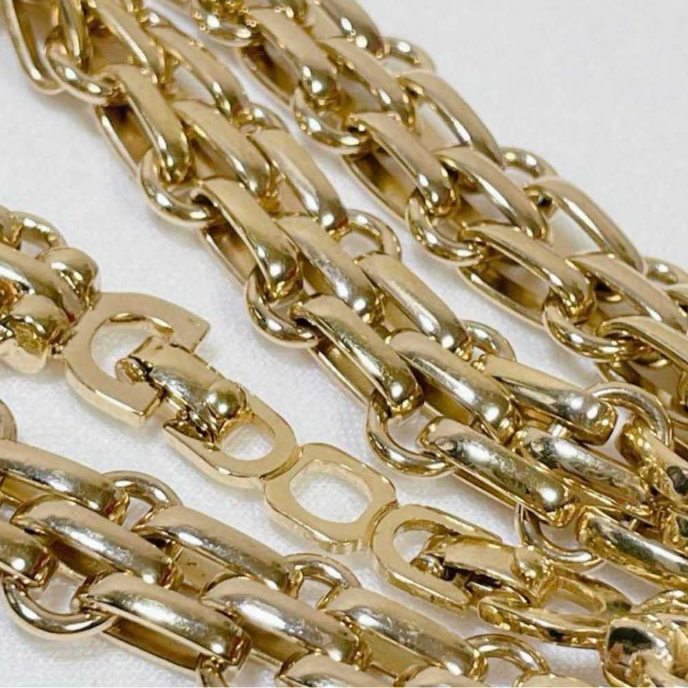 Christian Dior Gold Color Chain Necklace Thick Go… - image 10