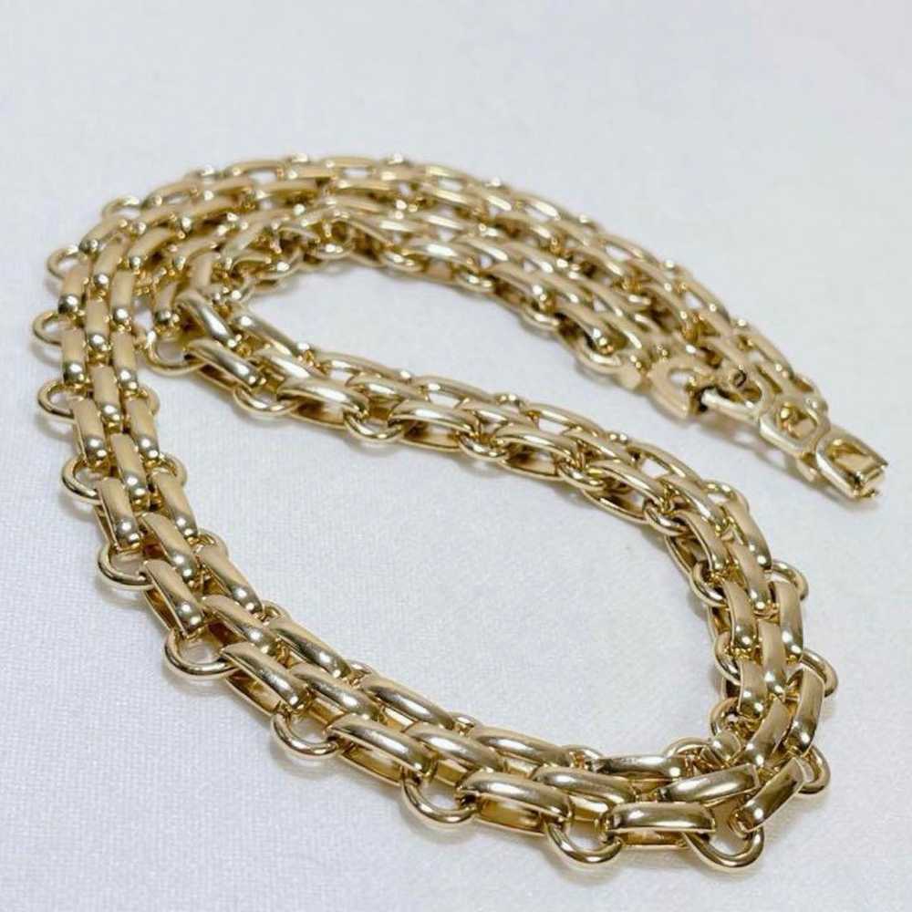 Christian Dior Gold Color Chain Necklace Thick Go… - image 4