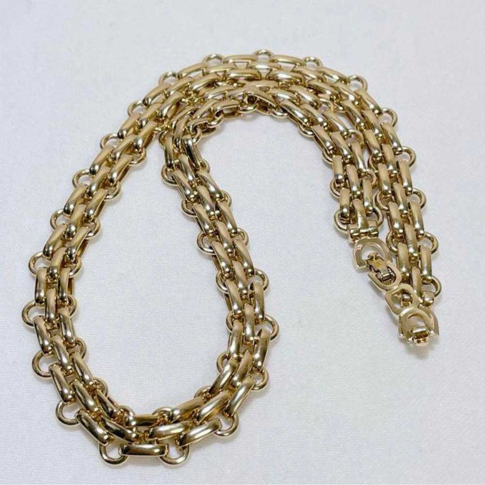 Christian Dior Gold Color Chain Necklace Thick Go… - image 5