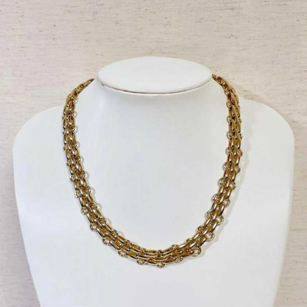 Christian Dior Gold Color Chain Necklace Thick Go… - image 6