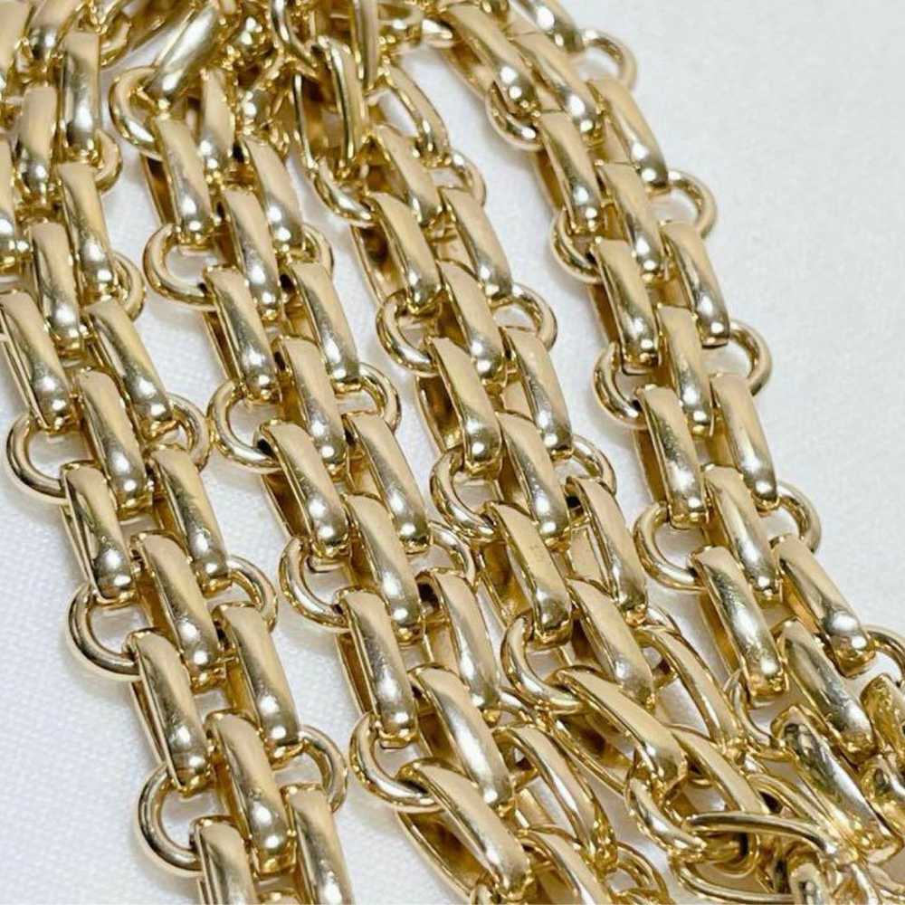 Christian Dior Gold Color Chain Necklace Thick Go… - image 8